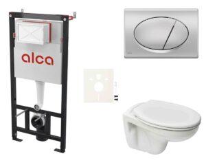 Cenově zvýhodněný závěsný WC set Alca do lehkých stěn / předstěnová montáž+ WC S-Line S-line Pro SIKOASP3