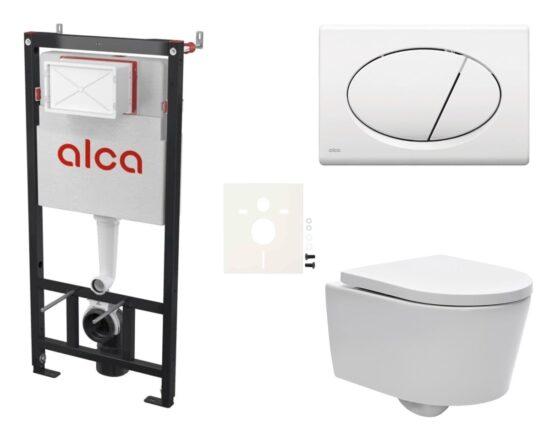 Cenově zvýhodněný závěsný WC set Alca do lehkých stěn / předstěnová montáž+ WC SAT Brevis SIKOASW1