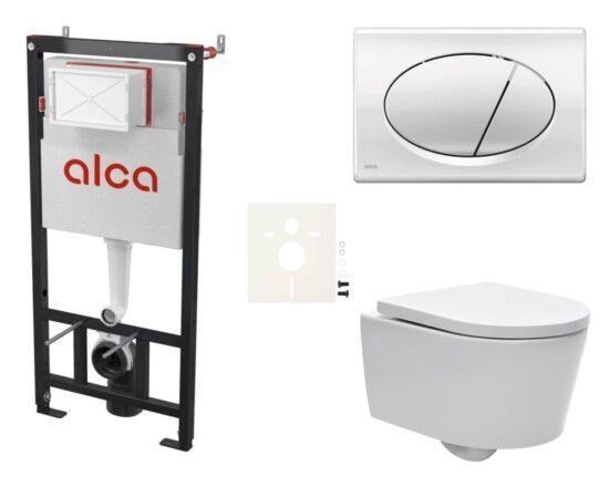 Cenově zvýhodněný závěsný WC set Alca do lehkých stěn / předstěnová montáž+ WC SAT Brevis SIKOASW2