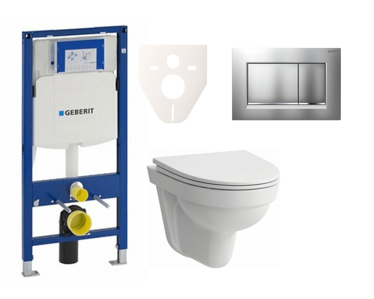 Cenově zvýhodněný závěsný WC set Geberit do lehkých stěn / předstěnová montáž+ WC Laufen Laufen Pro Nordic SIKOGES3H7