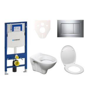 Cenově zvýhodněný závěsný WC set Geberit do lehkých stěn / předstěnová montáž+ WC S-Line S-line Pro 111.300.00.5ND6