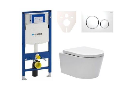 Cenově zvýhodněný závěsný WC set Geberit do lehkých stěn / předstěnová montáž+ WC SAT Brevis SIKOGES3W4