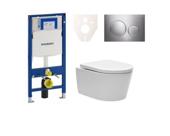 Cenově zvýhodněný závěsný WC set Geberit do lehkých stěn / předstěnová montáž+ WC SAT Brevis SIKOGES3W41