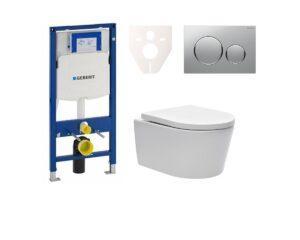 Cenově zvýhodněný závěsný WC set Geberit do lehkých stěn / předstěnová montáž+ WC SAT Brevis SIKOGES3W42