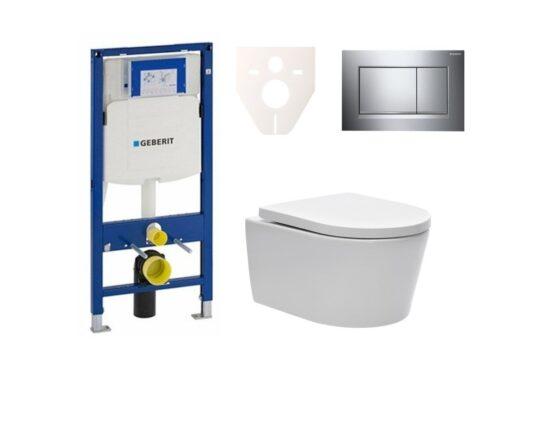 Cenově zvýhodněný závěsný WC set Geberit do lehkých stěn / předstěnová montáž+ WC SAT Brevis SIKOGES3W6