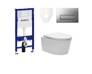 Cenově zvýhodněný závěsný WC set Geberit do lehkých stěn / předstěnová montáž+ WC SAT Brevis SIKOGES6W8