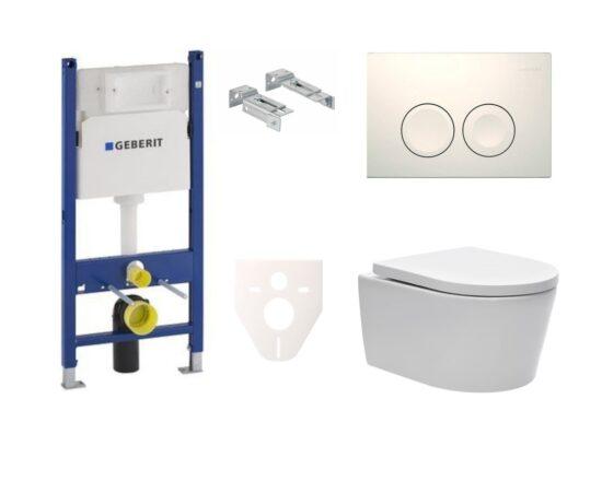 Cenově zvýhodněný závěsný WC set Geberit do lehkých stěn / předstěnová montáž+ WC SAT Brevis SIKOGES7W1S