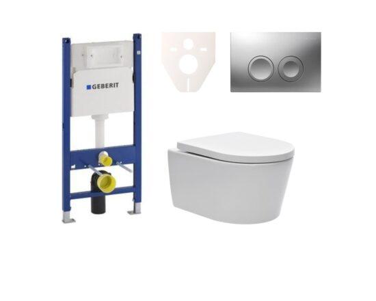 Cenově zvýhodněný závěsný WC set Geberit do lehkých stěn / předstěnová montáž+ WC SAT Brevis SIKOGES7W3