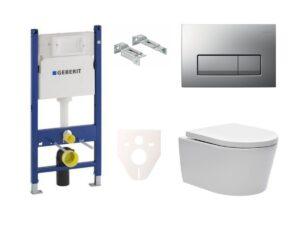 Cenově zvýhodněný závěsný WC set Geberit do lehkých stěn / předstěnová montáž+ WC SAT Brevis SIKOGES7W8S