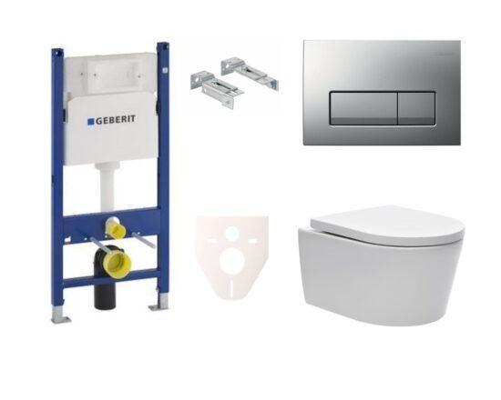 Cenově zvýhodněný závěsný WC set Geberit do lehkých stěn / předstěnová montáž+ WC SAT Brevis SIKOGES7W8S