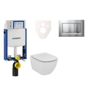 Cenově zvýhodněný závěsný WC set Geberit k zazdění + WC Ideal Standard Tesi 110.302.00.5NF7