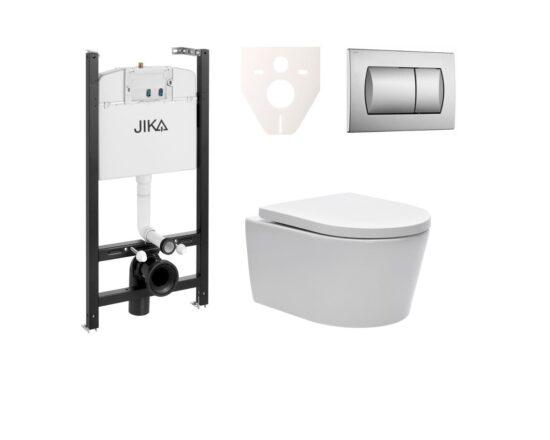 Cenově zvýhodněný závěsný WC set Jika do lehkých stěn / předstěnová montáž+ WC SAT Brevis SIKOJSW3