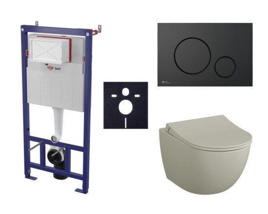 Cenově zvýhodněný závěsný WC set SAT do lehkých stěn / předstěnová montáž+ WC VitrA Sento SIKOSSSENT68K