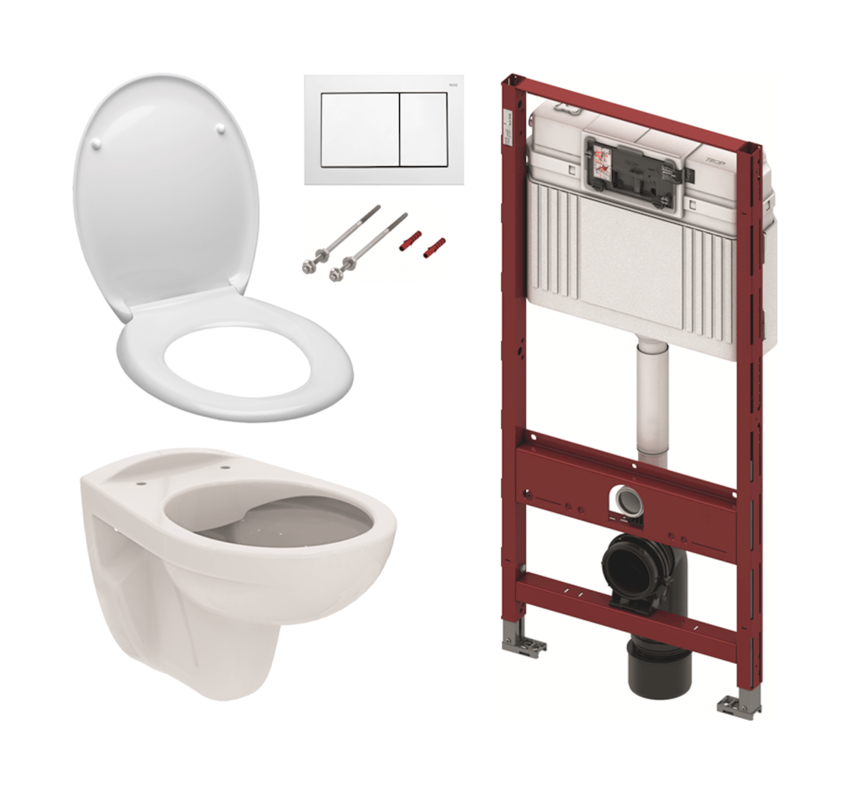 Cenově zvýhodněný závěsný WC set TECE do lehkých stěn / předstěnová montáž+ WC S-Line S-line Pro KMPLSIKOTS