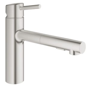 Dřezová baterie Grohe Concetto New s vytahovací sprškou supersteel 30273DC1