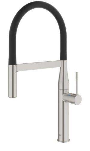 Dřezová baterie Grohe Essence New s vytahovací sprškou supersteel 30294DC0