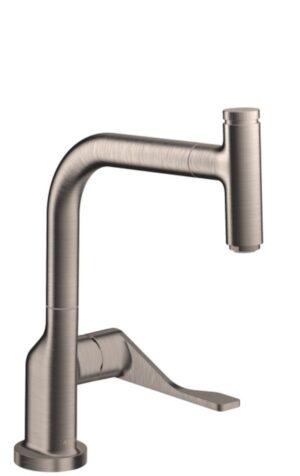 Dřezová baterie Hansgrohe Axor Citterio s vytahovací sprškou vzhled nerezu 39861800