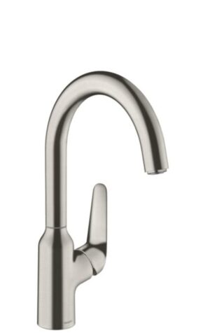 Dřezová baterie Hansgrohe Focus s otočným ramínkem vzhled nerezu 71802800