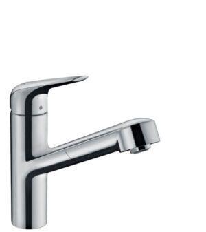 Dřezová baterie Hansgrohe Focus s vytahovací sprškou chrom 71829000