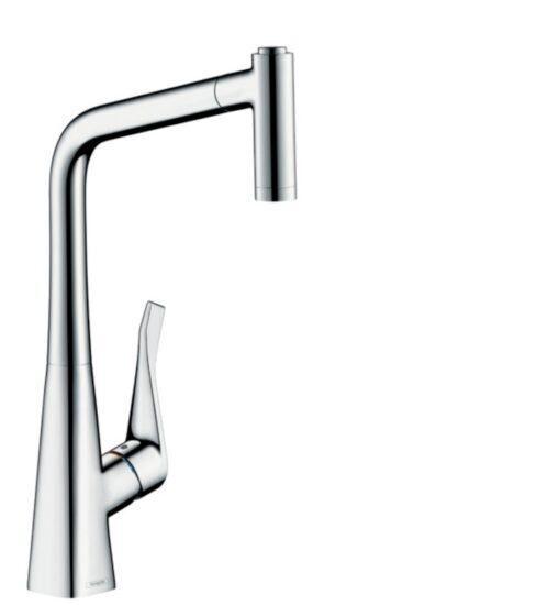 Dřezová baterie Hansgrohe Metris M71 s vytahovací sprškou chrom 14820000