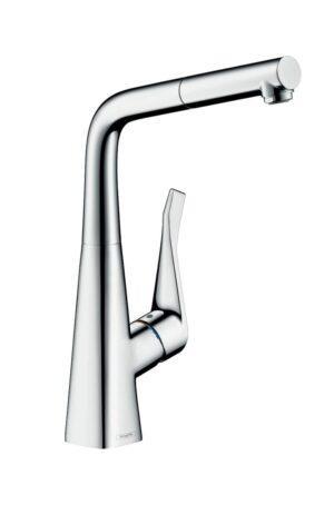 Dřezová baterie Hansgrohe Metris M71 s vytahovací sprškou chrom 14821000