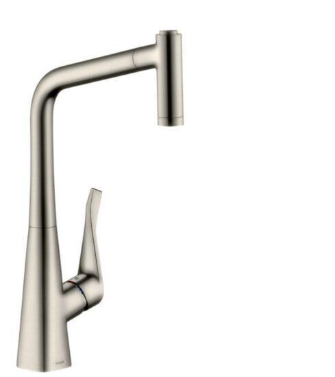 Dřezová baterie Hansgrohe Metris M71 s vytahovací sprškou vzhled nerezu 14820800