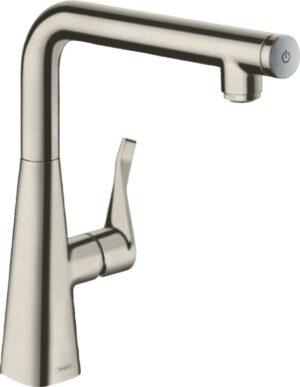 Dřezová baterie Hansgrohe Metris Select M71 s otočným raménkem vzhled nerezu 14847800