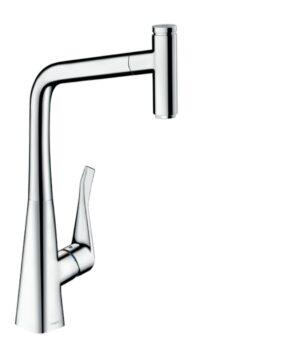 Dřezová baterie Hansgrohe Metris Select M71 s vytahovací sprškou chrom 14884000