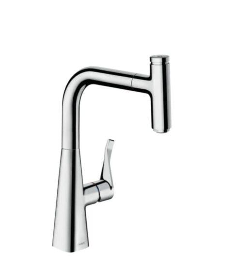 Dřezová baterie Hansgrohe Metris Select M71 s vytahovací sprškou chrom 73802000