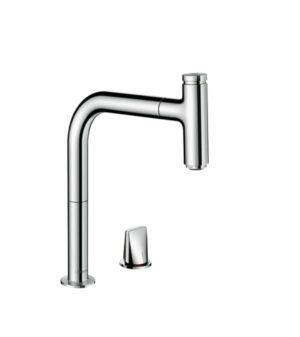 Dřezová baterie Hansgrohe Metris Select M72 s vytahovací sprškou chrom 73804000