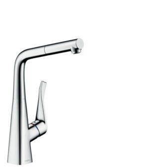 Dřezová baterie Hansgrohe Metris s vytahovací sprškou chrom 14781000