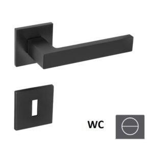 Klika Naturel Square WC knoflík (WC) černá matná SquareHR5SBSWC