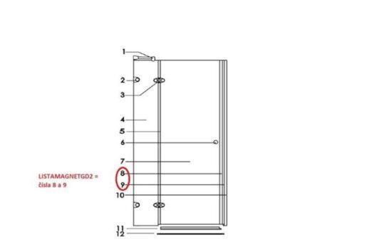 Náhradní díl Anima Glass LISTAMAGNETTGD2