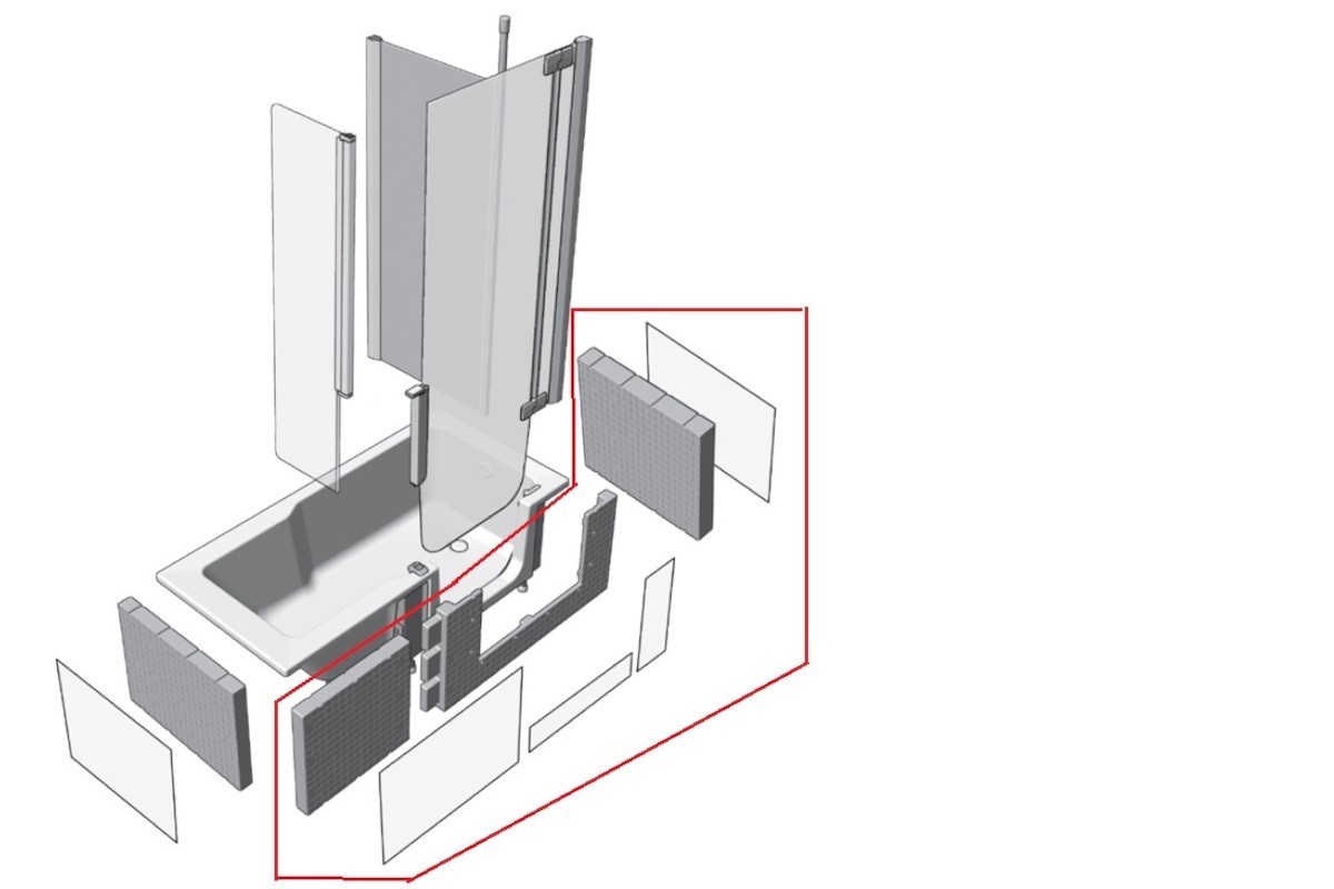 Panel k vaně Artweger Duett 160 cm akrylát DUP001WS