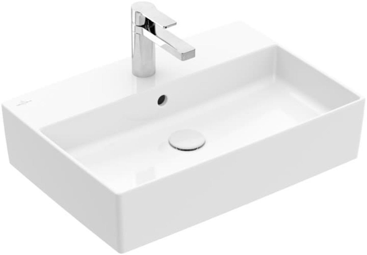 Umyvadlo na desku Villeroy & Boch Memento 2.0 60x42 cm s otvorem pro baterii alpská bílá 4A076001